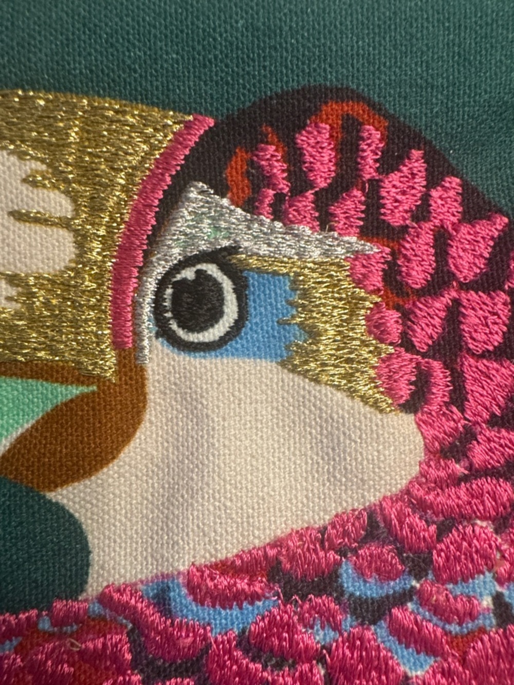 EUC! Inoui Editions Embroidered Toucan Pouch - Picture 2 of 9